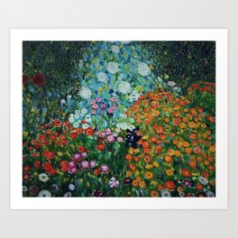 Flower Garden Riot of Colors by Gustav Klimt Art Print
