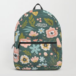 Wildflowers All Over - Teal Backpack