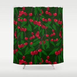 Dark Cherry Pattern Shower Curtain