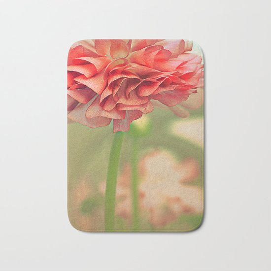 Vintage Ranunculus (4) Bath Mat