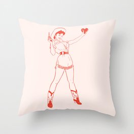 Heartbreaker Cowgirl  Throw Pillow