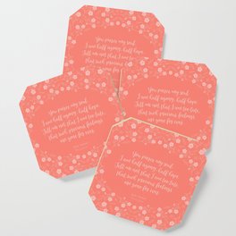 Jane Austen Persuasion Floral Love Letter Quote Coaster