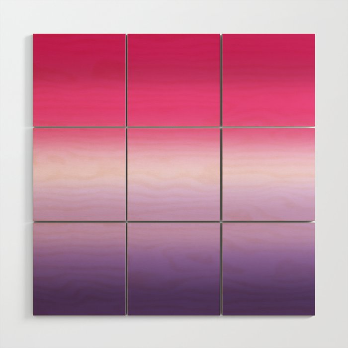 purple and pink lavender ombre gradient Wood Wall Art