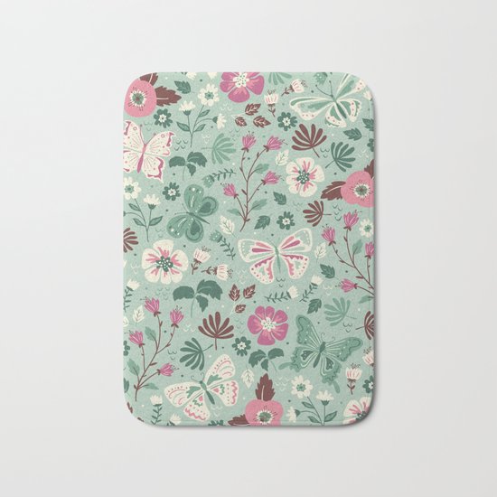 Garden Butterflies Bath Mat