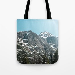 Winter Mountain Memories - Mountains and Trees Tote Bag