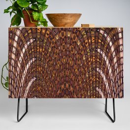 Shades Of Brown Check Pattern Credenza