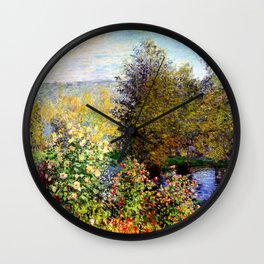 Claude Monet : A Corner of the Garden at Montgeron Wall Clock
