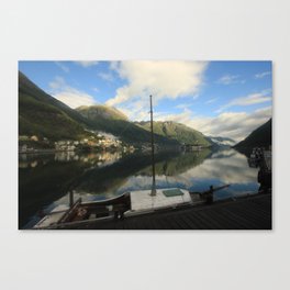 Boat on dock Canvas Print