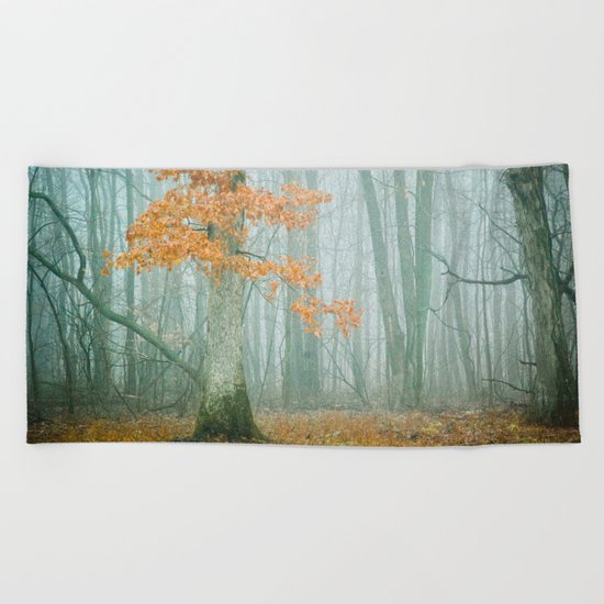 Autumn Woods Beach Towel