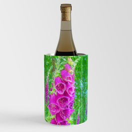 pink foxglove painted impressionism style Wine Chiller