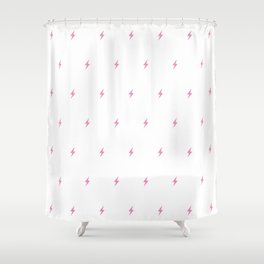 Hot Pink Lightning Bolt Pattern Shower Curtain