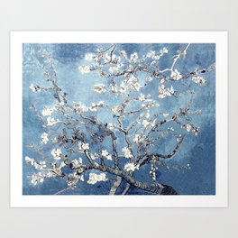 Vincent Van Gogh Almond Blossoms Soft Muted Blue Art Print
