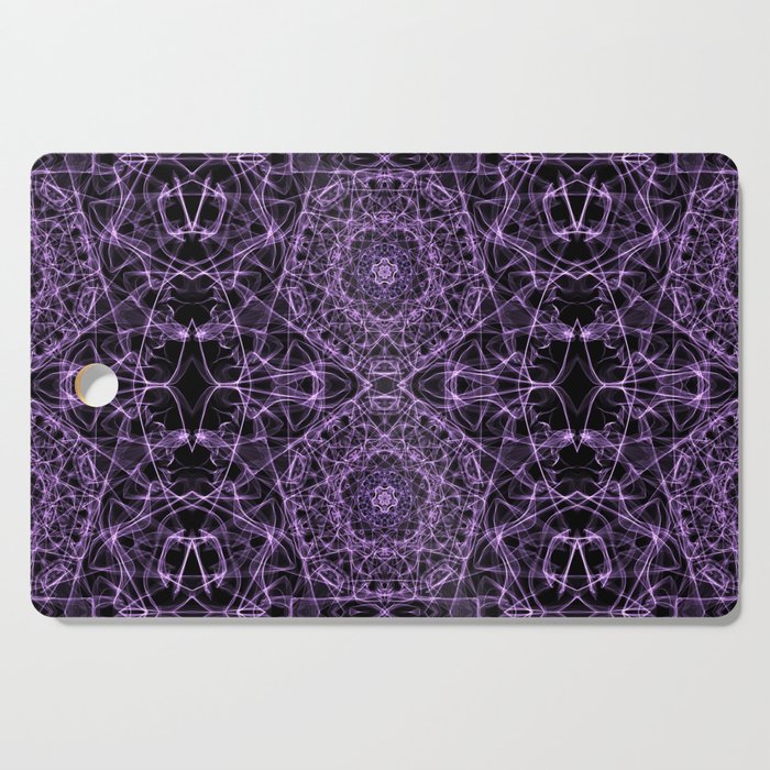 Liquid Light Series 19 ~ Purple Abstract Fractal Pattern Cutting Board