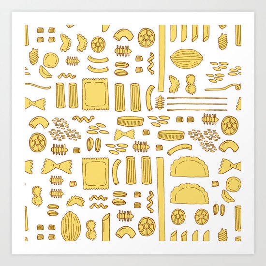 Pasta, a pattern. Art Print