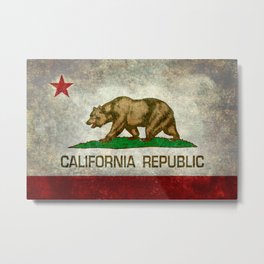 California flag - Retro Style Metal Print