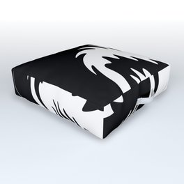 Black and White Abstract art Outdoor Floor Cushion