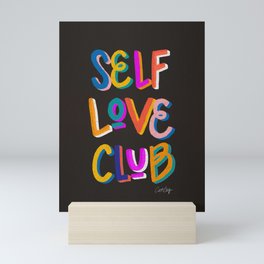 Self Love Club – Rainbow on Charcoal Mini Art Print