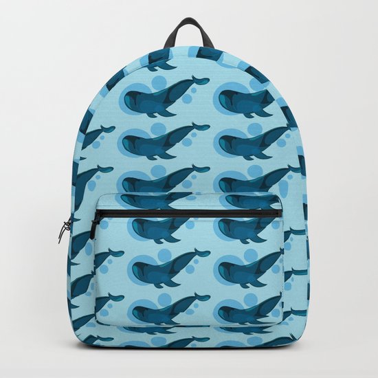 Blue bubble whale Backpack