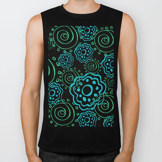 mod flowers Biker Tank