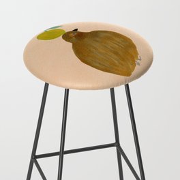 Fat Round Bird and Orange - Brown and Pink Bar Stool