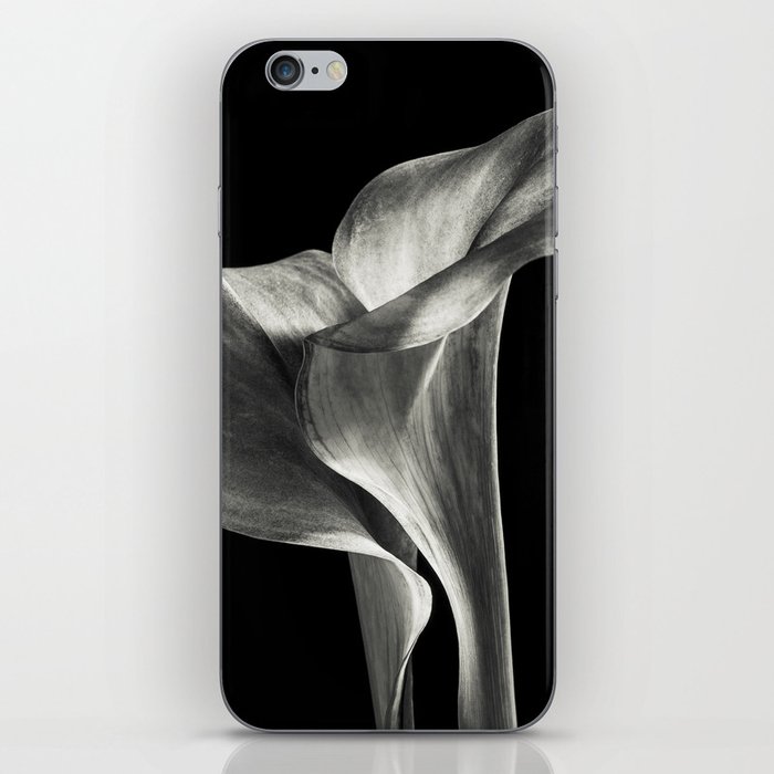 Black and white Calla Lily Flowers iPhone Skin