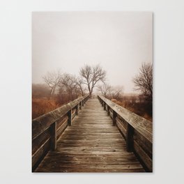 Foggy Nebraska Bridge Canvas Print