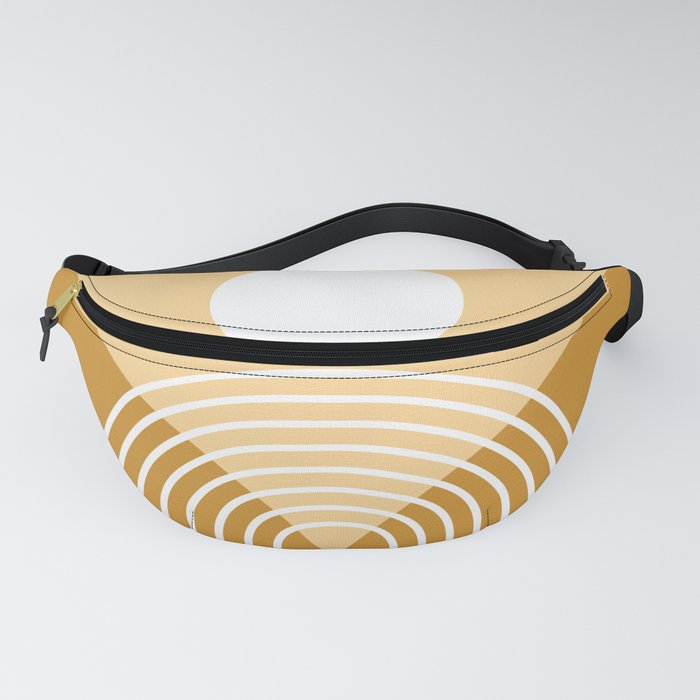 Geometric Rainbow Sun Abstract 38 in Retro Gold Shades Fanny Pack