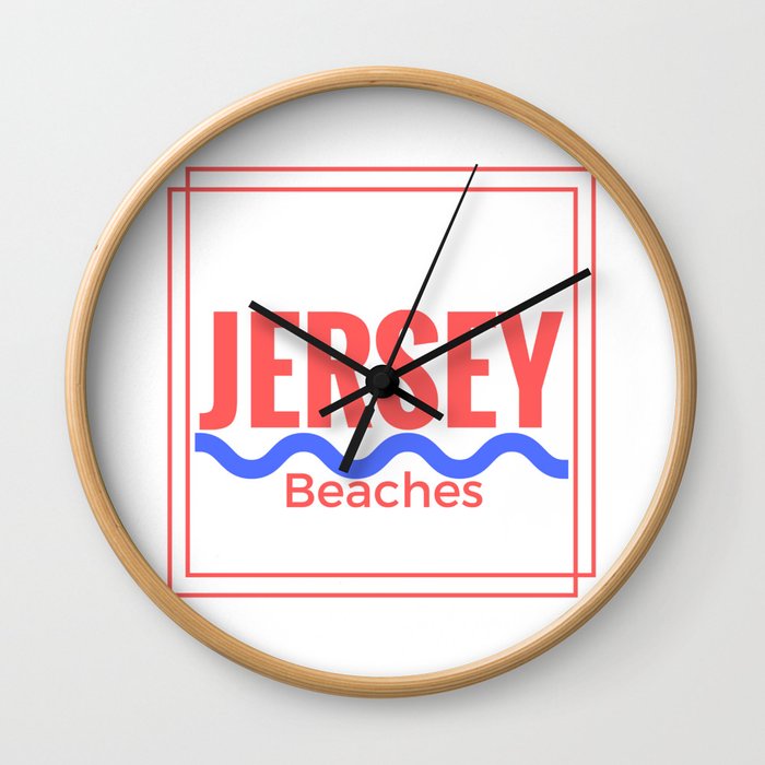 Jersey Beaches Graphic Wall Clock