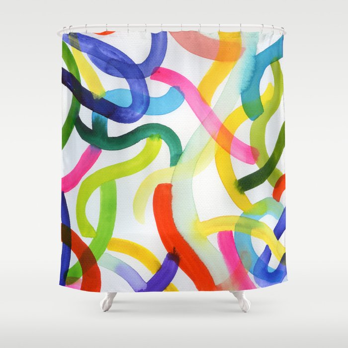 abstract waves Shower Curtain