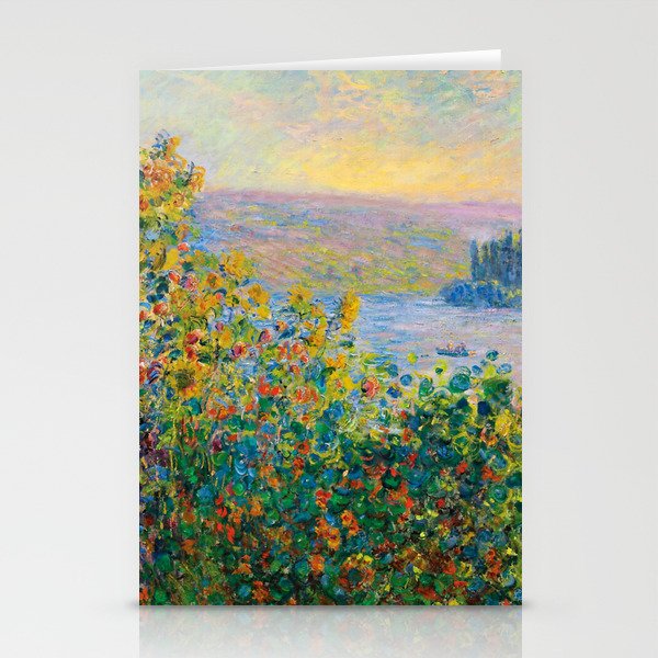 Claude Monet - Flower Beds at Vétheuil Stationery Cards