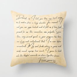 Vintage romantic love letter Throw Pillow
