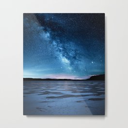 Duck prints on Lime Lake Ice under the Milky Way Metal Print