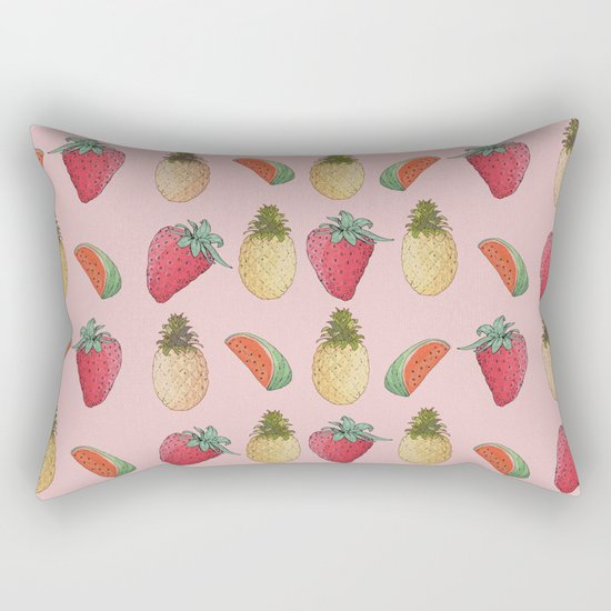 watermelon, pineapple, and Strawberry Rectangular Pillow
