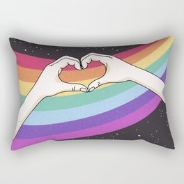 Heart Hands Rainbow Space Stars Rectangular Pillow