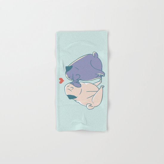 Pugs and Kisses Hand & Bath Towel
