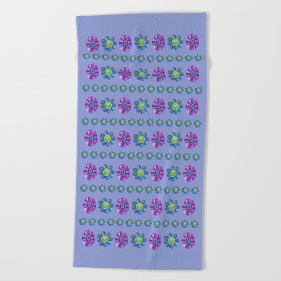 Blue and Purple Pattern II Beach Towel