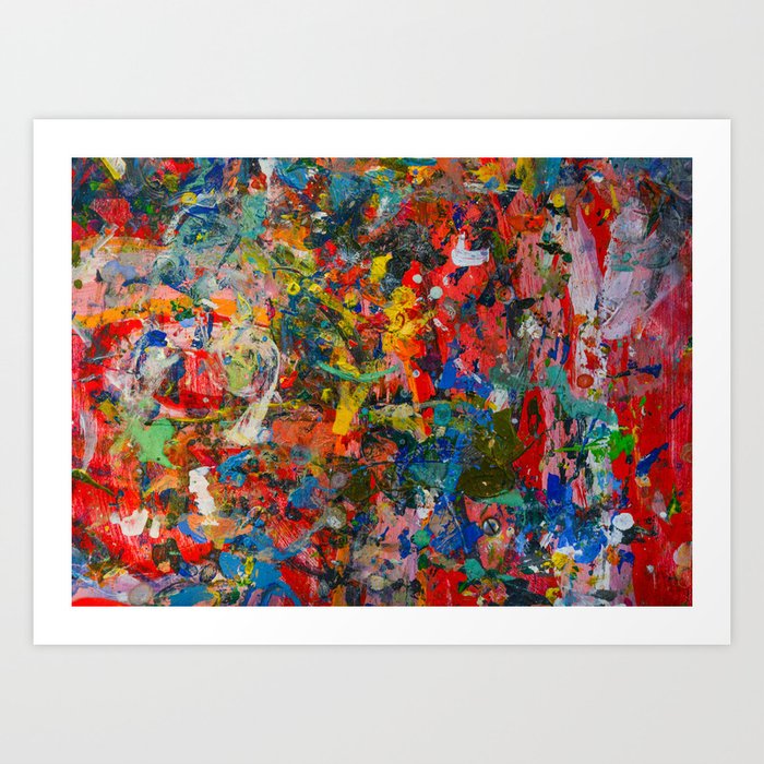 Red, hot, and blue African American musical jazz New Orleans abstract painting Art Print