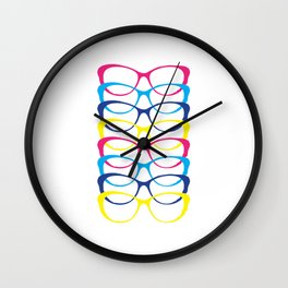 For the love of color and glasses Wall Clock