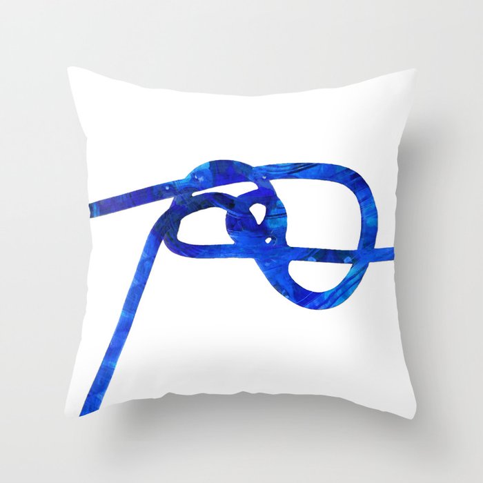 Blue And White Abstract Art - Tangled Up Throw Pillow