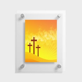 Crucifixion of Jesus Christ Sunset Floating Acrylic Print
