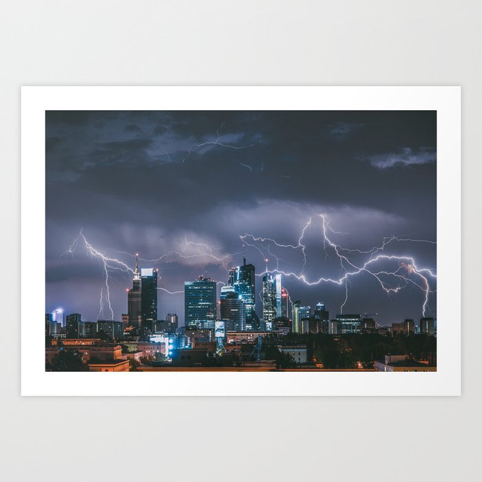 Storm over Warsaw Art Print