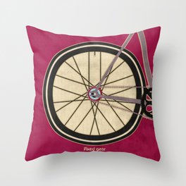 Single Speed Bicycle Throw Pillow