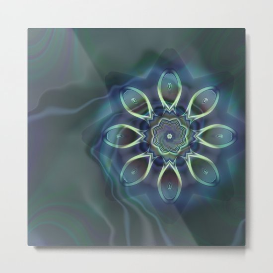 Blue Tone Fractal Metal Print