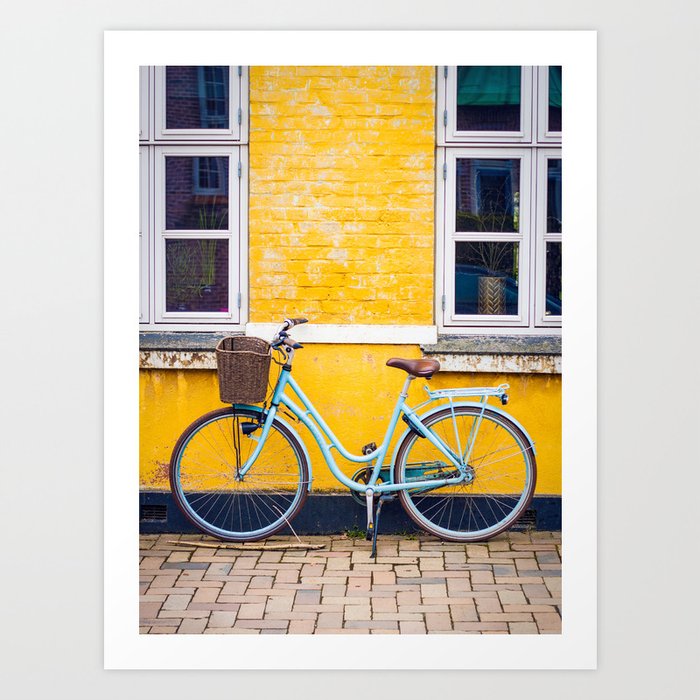 Bike and yellow Art Print