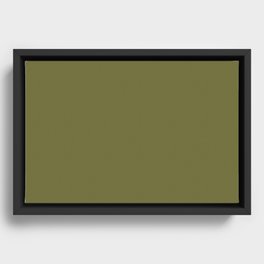 Solid Color Olive Green Framed Canvas