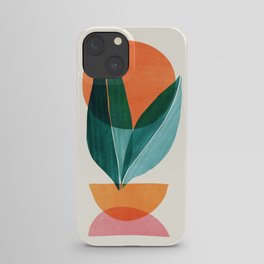 Nature Stack Teal and Orange Abstract Sunset iPhone Case