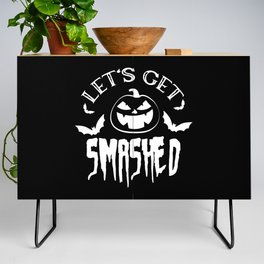 Let's Get Smashed Spooky Halloween Pumpkin Credenza