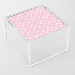 Pink Marijuana tile pattern. Digital Illustration background Acrylic Box