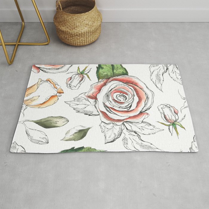 Botany Nature Illustration Rug by Created By Kat Co Society6