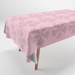 Seamless pattern with gray abstract flowers on a pink background. Tablecloth